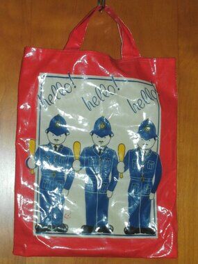 Shreds UK Vintage Shopper Tote Bag Cop Police Officer Design PVC Coated Cotton